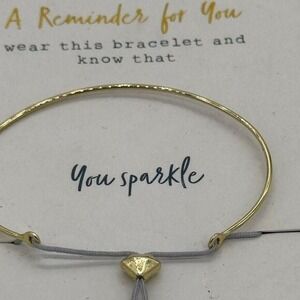 Gold sparkle bracelet with adjustable string #sparkle‎ by Lucky Feather 14K